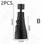 Universal Pressurized Faucet Sprayer Anti-splash 360 Degree Rotating Water Tap Three Stall Water Saving Faucet Nozzle Adapter